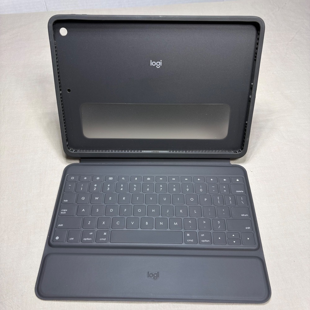 Logitech Rugged Folio iPad Keyboard Case Charcoal Grey YU0073 Smart Connector